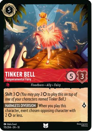 Tinker Bell - Temperamental Fairy (115/204) - WITW - Uncommon - Cold Foil