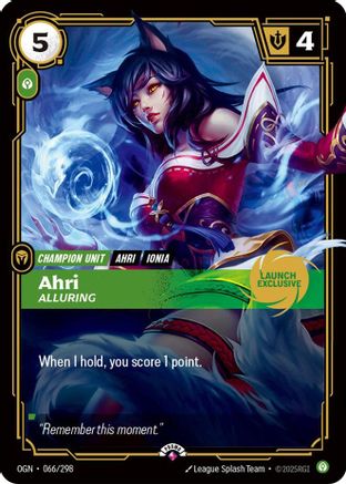 Ahri - Alluring (Launch Exclusive) (066/298) - PR - Promo - Foil