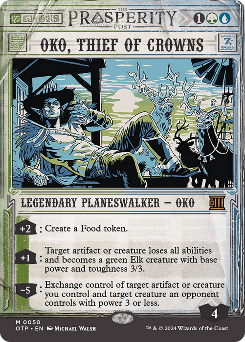 Oko, Thief of Crowns (OTP-050) - mythic: (Showcase) (Borderless) - Foil