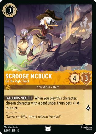 Scrooge McDuck - On the Right Track (8/204) - WITW - Uncommon - Cold Foil