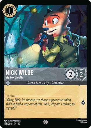 Nick Wilde - Sly Fox Sleuth (178/204) - WITW - Common - Cold Foil