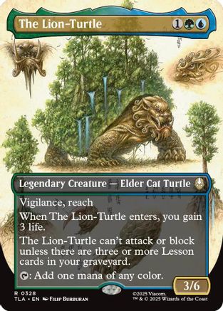 The Lion-Turtle (Borderless) (TLA-328) - rare - Foil