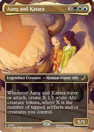 Aang and Katara (Borderless) (TLE-069) - rare - Foil