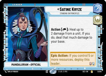 Satine Kryze - Standing on Principles (5/264) - SOP - Rare