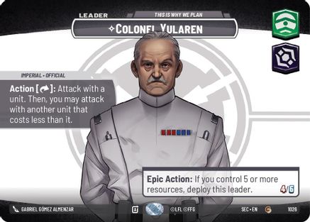 Colonel Yularen - This is Why We Plan (Showcase) (1026) - SOP - Common - Foil