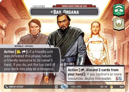 Bail Organa - Doing Everything He Can (Showcase) (1028) - SOP - Rare - Foil