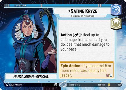 Satine Kryze - Standing on Principles (Hyperspace) (269) - SOP - Rare
