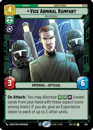 Vice Admiral Rampart - On Schedule (Foil) (595) - SOP - Rare - Foil