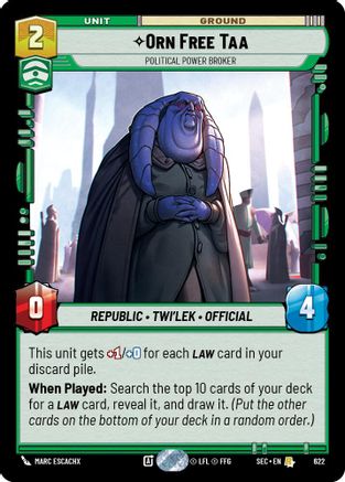 Orn Free Taa - Political Power Broker (Foil) (622) - SOP - Rare - Foil