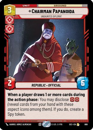 Chairman Papanoida - Undaunted Diplomat (Foil) (669) - SOP - Rare - Foil