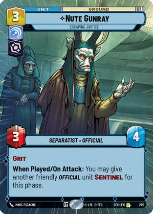 Nute Gunray - Escaping Justice (Hyperspace) (295) - SOP - Rare