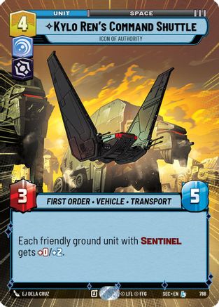 Kylo Ren's Command Shuttle - Icon of Authority (Hyperspace Foil) (788) - SOP - Legendary - Foil