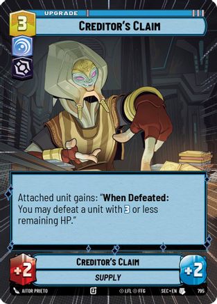 Creditor's Claim (Hyperspace Foil) (795) - SOP - Uncommon - Foil