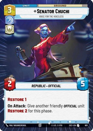 Senator Chuchi - Voice for the Voiceless (Hyperspace Foil) (801) - SOP - Uncommon - Foil