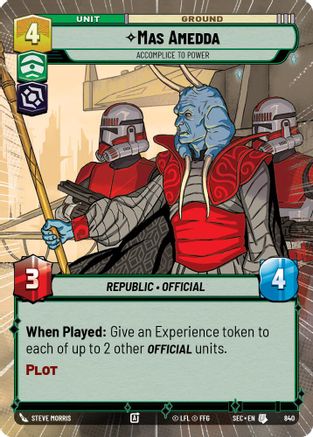Mas Amedda - Accomplice to Power (Hyperspace Foil) (840) - SOP - Uncommon - Foil