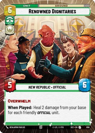 Renowned Dignitaries (Hyperspace Foil) (858) - SOP - Uncommon - Foil