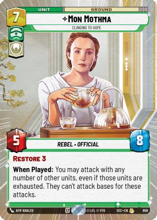 Mon Mothma - Clinging to Hope (Hyperspace Foil) (859) - SOP - Rare - Foil