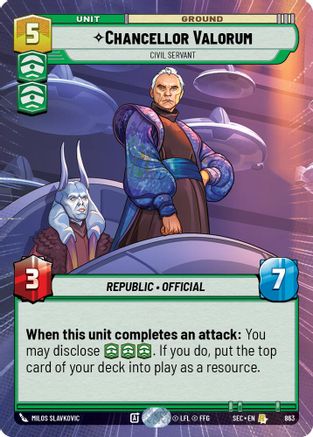Chancellor Valorum - Civil Servant (Hyperspace Foil) (863) - SOP - Rare - Foil