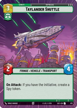 Taylander Shuttle (Hyperspace Foil) (871) - SOP - Uncommon - Foil