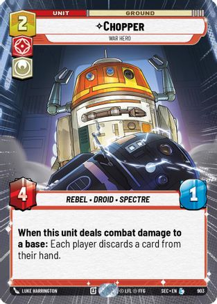Chopper - War Hero (Hyperspace Foil) (903) - SOP - Legendary - Foil