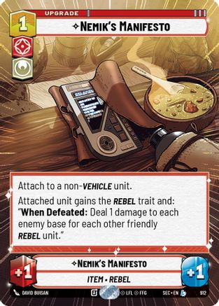 Nemik's Manifesto (Hyperspace Foil) (912) - SOP - Legendary - Foil