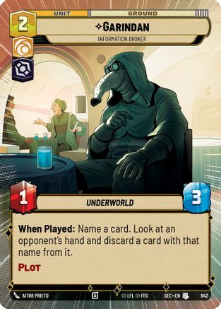 Garindan - Information Broker (Hyperspace Foil) (942) - SOP - Uncommon - Foil