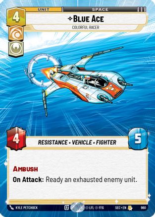 Blue Ace - Colorful Racer (Hyperspace Foil) (960) - SOP - Rare - Foil
