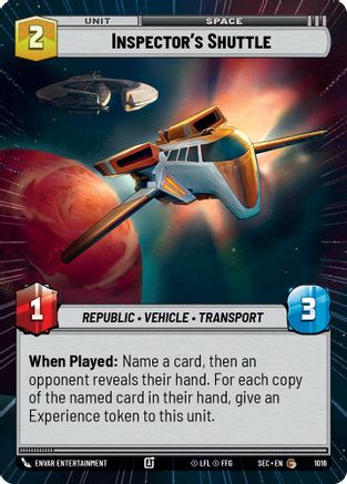 Inspector's Shuttle (Hyperspace Foil) (1016) - SOP - Common - Foil
