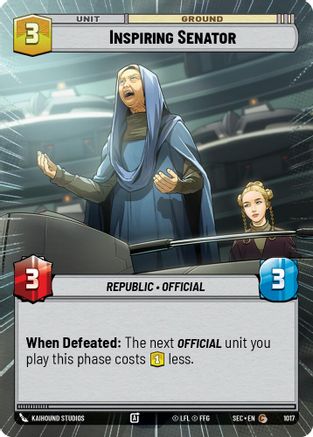 Inspiring Senator (Hyperspace Foil) (1017) - SOP - Common - Foil