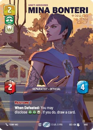 Mina Bonteri - Stop This War (Prestige Foil) (1083) - SOP - Uncommon - Foil