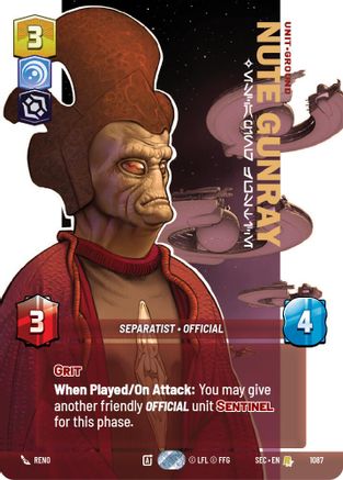 Nute Gunray - Escaping Justice (Prestige Foil) (1087) - SOP - Rare - Foil