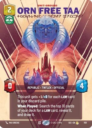 Orn Free Taa - Political Power Broker (Prestige Foil) (1101) - SOP - Rare - Foil