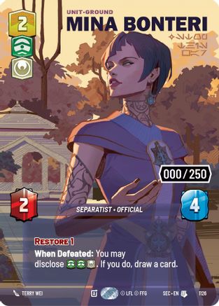 Mina Bonteri - Stop This War (Serialized) (1126) - SOP - Uncommon - Foil