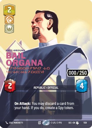 Bail Organa - Responding to Catastrophe (Serialized) (1129) - SOP - Uncommon - Foil