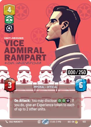 Vice Admiral Rampart - On Schedule (Serialized) (1133) - SOP - Rare - Foil