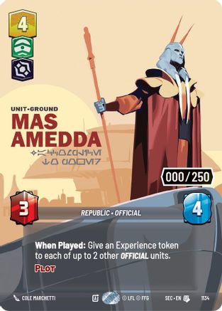 Mas Amedda - Accomplice to Power (Serialized) (1134) - SOP - Uncommon - Foil