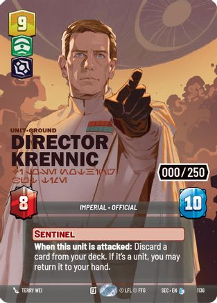 Director Krennic - I Lose Nothing But Time (Serialized) (1136) - SOP - Legendary - Foil
