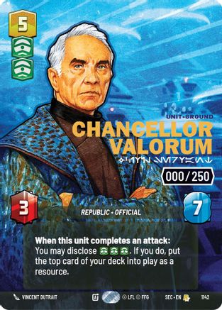 Chancellor Valorum - Civil Servant (Serialized) (1142) - SOP - Rare - Foil
