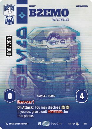B2EMO - That's Two Lies (Serialized) (1153) - SOP - Uncommon - Foil