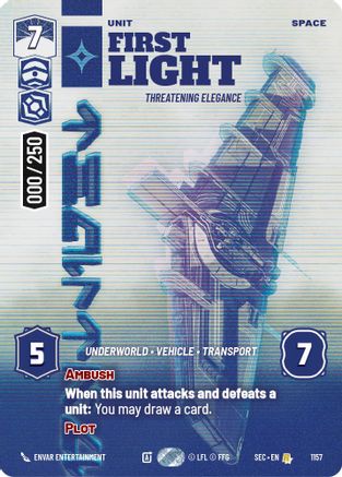 First Light - Threatening Elegance (Serialized) (1157) - SOP - Rare - Foil
