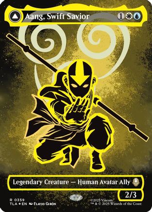 Aang, Swift Savior (Borderless) (Neon Ink Foil) (TLA-359) - rare - Foil