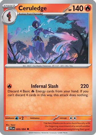 Ceruledge (020) - MPF  - Uncommon - Reverse Holofoil
