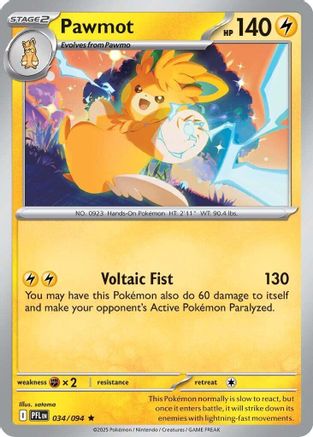 Pawmot (034) - MPF  - Rare - Reverse Holofoil