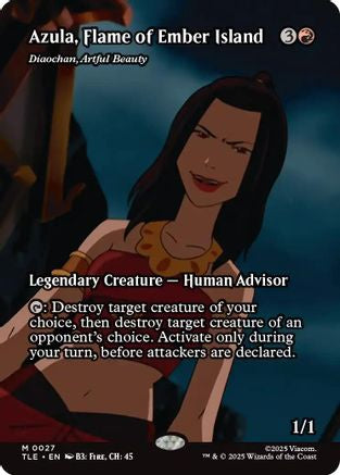 Azula, Flame of Ember Island - Diaochan, Artful Beauty (Borderless) (TLE-027) - mythic - Foil