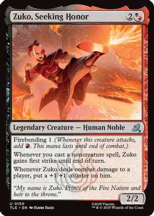 Zuko, Seeking Honor (TLE-150) - uncommon