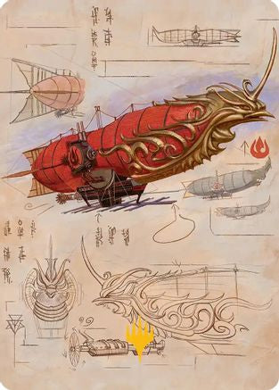 Phoenix Fleet Airship Art Card (Gold-Stamped Planeswalker Symbol) (ASTLA-035) - special