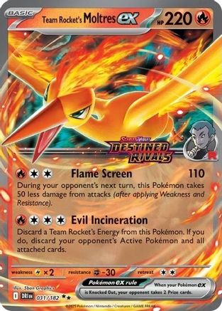 Team Rocket's Moltres ex (031/182) - MCP  - Double Rare - Holofoil