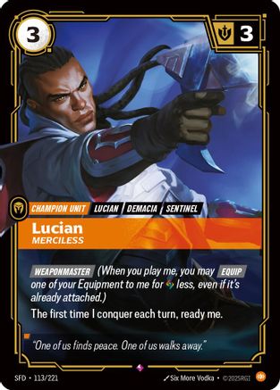 Lucian - Merciless (113/221) - SPF - Rare - Foil