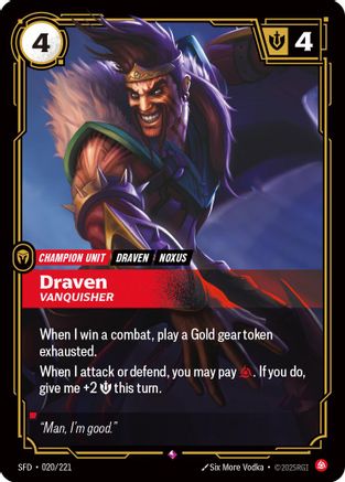 Draven - Vanquisher (020/221) - SPF - Rare - Foil