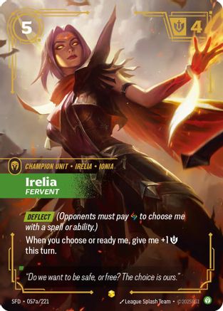 Irelia - Fervent (Alternate Art) (057a/221) - SPF - Showcase - Foil